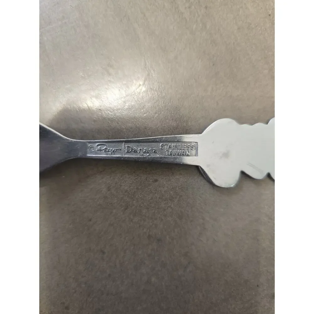 Vintage 1980's SMURFS Stainless Steel Toddlers Fork & Spoon by Peyo Danara